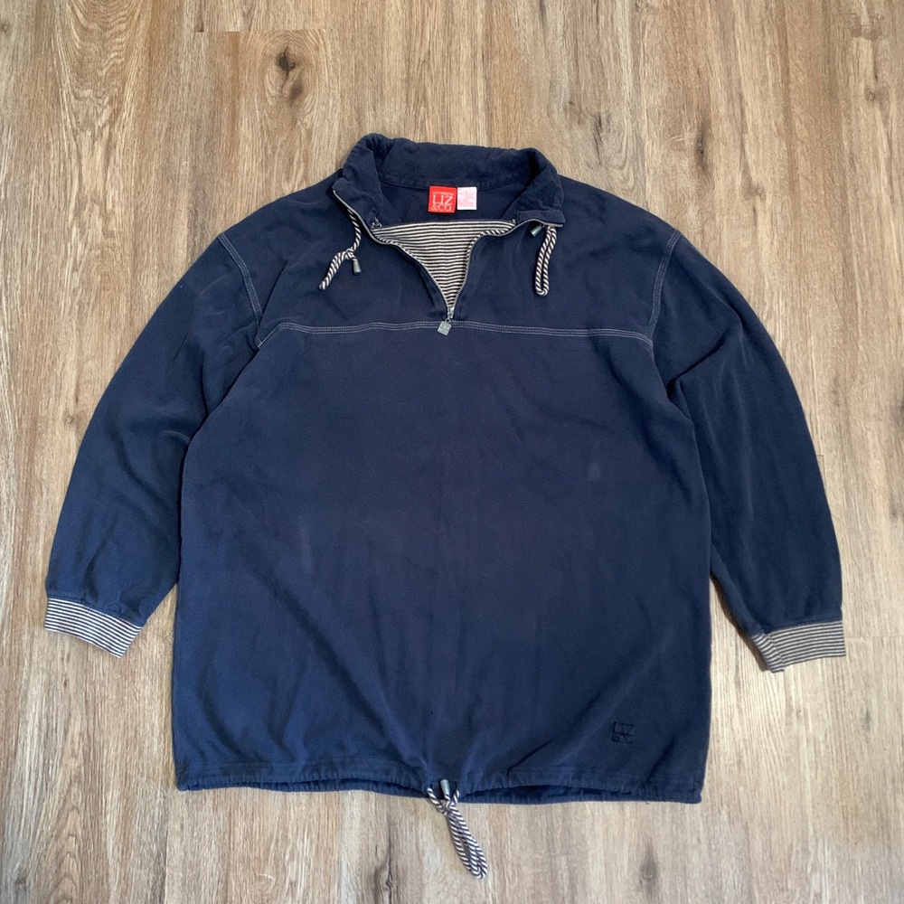 Vintage 90s Liz Claiborne quarter zip baggy pullover cotton jacket - large